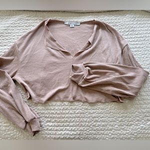 Brown lightweight cropped Longsleeve
